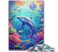 1000 Piece Jigsaw Puzzles for Adults & Teens Ocean Dolphin for Ages 14 And over Fun Games Fun Activities at Home, Birthday Gifts, Travel Gifts 50x75cm