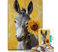 1000 Piece Jigsaw Puzzles for Adults & Teens Oil Painting Donkey,Challenging Game Toys for Is Ideal As A Gift for The Whole Family 38x26cm