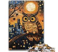 1000 Piece Jigsaw Puzzles for Adults & Teens Owl Under The Moon for And 14 Years And over Interesting Stress Reduction Gifts for Friends And Family 50x75cm