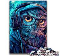 1000 Piece Jigsaw Puzzles for Adults & Teens Owl with Headphones Puzzles for Teenagers,Perfect for Game Nights, Colorful Toy for Home Gift (26x38cm)