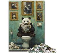 1000 Piece Jigsaw Puzzles for Adults & Teens Panda Go Toilet 1000 Piece Puzzle,Family Educational Games Home Decoration Gift (50x75cm)