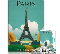1000 Piece Jigsaw Puzzles for Adults & Teens Paris Lights,Stress Reliever Staycation Kill Time Enhance Love between Couples (38x26cm)