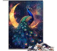 1000 Piece Jigsaw Puzzles for Adults & Teens Peacock Under The Moon Challenging Game And Family Play for Is Ideal As A Gift for The Whole Family 50x75cm