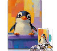 1000 Piece Jigsaw Puzzles for Adults & Teens Penguin in The Bathroom,Help The Brain Exercise Addictive Toys to Cultivate Patience Gift For Birthdays 38x26cm