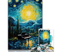 1000 Piece Jigsaw Puzzles for Adults & Teens Piano Under The Night Sky Adult Puzzles,Fun Games Wall Decoration Unique Birthday And Xmas Gifts (size 75x50cm)
