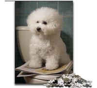 1000 Piece Jigsaw Puzzles for Adults & Teens Poodle on The Toilet, Suitable for People Aged 14 And Above Challenging To Complete But Fun And Humorous Great Gift (Size 26x38cm)