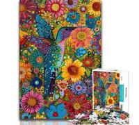 1000 Piece Jigsaw Puzzles for Adults & Teens Psychedelic Animal Hummingbird 1000 Pieces for Adults,Family Game Stress Reliever Difficult Challenge Suitable for Couples (size 38x26cm)
