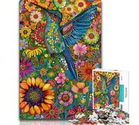 1000 Piece Jigsaw Puzzles for Adults & Teens Psychedelic Animal Hummingbird Teenager Puzzles,Learning Educational Toys Family Games Unique Birthday And Gifts (size 38x26cm)
