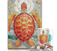 1000 Piece Jigsaw Puzzles for Adults & Teens Psychedelic Animal Sea Turtle 1000 Pieces for Adults,Decompressing Intellectual Educational Toy Perfect Decoration 38x26cm
