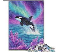 1000 Piece Jigsaw Puzzles for Adults & Teens Psychedelic Blue Whale,Help The Brain Exercise Addictive Toys to Cultivate Patience Gift For Birthdays 50x75cm