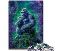 1000 Piece Jigsaw Puzzles for Adults & Teens Psychedelic Chimpanzee 1000 Pieces for Adults,Fun Present & Activity for Home,Toy for Rainy Days (75x50cm)