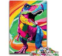 1000 Piece Jigsaw Puzzles for Adults & Teens Psychedelic Dinosaur Puzzles for Adults,Learning Educational Toys Family Games Unique Birthday And Gifts (75x50cm)