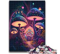 1000 Piece Jigsaw Puzzles for Adults & Teens Psychedelic Mushrooms for And 14 Years And over Impossible Game Christmas Birthday Gift 50x75cm