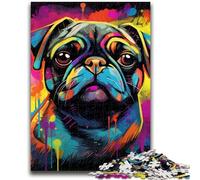 1000 Piece Jigsaw Puzzles for Adults & Teens Pug Graffiti Puzzles for Teenagers,learning Educational for Is Ideal As A Gift for The Whole Family (26x38cm)