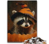 1000 Piece Jigsaw Puzzles for Adults & Teens Pumpkin Raccoon Suitable for Ages 14 And Up Family Games Deal As Gifts for The Whole Family 50x75cm
