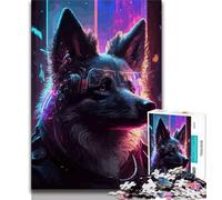 1000 Piece Jigsaw Puzzles for Adults & Teens Punk Husky Dog Puzzles for Teenagers,learning Educational for Is Ideal As A Gift for The Whole Family 38x26cm