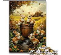1000 Piece Jigsaw Puzzles for Adults & Teens Rabbits in The Field, Challenging Difficult with Fully Interlocking Randomly Shaped Pieces (Size 50x75cm)