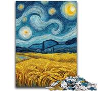 1000 Piece Jigsaw Puzzles for Adults & Teens Rice Fields Under The Night Sky Puzzles for Adults,Learning Educational Toys Family Games Unique Birthday And Gifts (75x50cm)