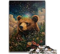 1000 Piece Jigsaw Puzzles for Adults & Teens Rose Brown Bear for Ages 14 And over Fun Games Fun Activities at Home, Birthday Gifts, Travel Gifts 38x26cm
