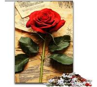 1000 Piece Jigsaw Puzzles for Adults & Teens Rose in The Book, for Age 14+ Suitable for Couples Fun at Home Activities, Birthday Present,Travel Gifts (Size 50x75cm)