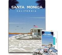 1000 Piece Jigsaw Puzzles for Adults & Teens Santa Monica,Stress Reliever Staycation Kill Time Enhance Love between Couples (38x26cm)