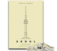 1000 Piece Jigsaw Puzzles for Adults & Teens Seoul South Korea Educational Stress Relief Toy Secret Santa Gifts for Age 14 (size 38x26cm)