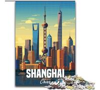 1000 Piece Jigsaw Puzzles for Adults & Teens Shanghai China Quiz Game for Is Ideal As A Gift for The Whole Family (50x75cm) 1000pcs