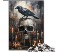 1000 Piece Jigsaw Puzzles for Adults & Teens Skeleton Crow for And from 14 Years And over Hands-on Game Christmas Game Gifts (size 26x38cm)