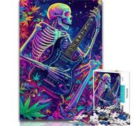 1000 Piece Jigsaw Puzzles for Adults & Teens Skeleton Playing Guitar, Educational Toys,Artists Collection, Fine Art for Age 14 Years Up 38x26cm