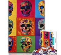1000 Piece Jigsaw Puzzles for Adults & Teens Skull Collage Teenager Jigsaw,Stress Reliever Staycation Kill Time Home Decoration Toys (size 75x50cm)