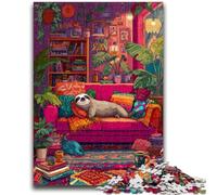 1000 Piece Jigsaw Puzzles for Adults & Teens Sloth on The Sofa Educational Games DIY Toys for Is Ideal As A Gift for The Whole Family 50x75cm
