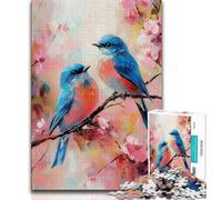 1000 Piece Jigsaw Puzzles for Adults & Teens Sparrow Oil Painting,Stress Reliever Staycation Kill Time Enhance Love between Couples (38x26cm)
