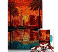 1000 Piece Jigsaw Puzzles for Adults & Teens Stained Glass City Puzzles,is Ideal As Gifts for The Whole Family Suitable for And 14 75x50cm