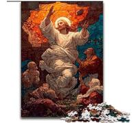 1000 Piece Jigsaw Puzzles for Adults & Teens Stained Glass Jesus, Challenging Difficult with Fully Interlocking Randomly Shaped Pieces (Size 26x38cm)