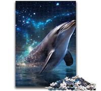 1000 Piece Jigsaw Puzzles for Adults & Teens Starry Night Dolphin Puzzles for Teenagers,Perfect for Game Nights, Colorful Toy for Home Gift (75x50cm)