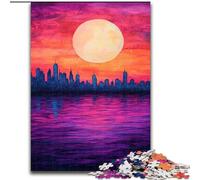 1000 Piece Jigsaw Puzzles for Adults & Teens Sunset in The City, Educational Games Home Decoration Is Ideal As A Gift for The Whole Family (Size 50x75cm)