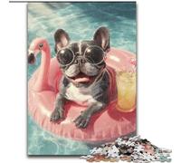 1000 Piece Jigsaw Puzzles for Adults & Teens Swimming Pug, for Age 14+ Suitable for Couples Fun at Home Activities, Birthday Present,Travel Gifts (Size 50x75cm)