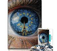 1000 Piece Jigsaw Puzzles for Adults & Teens The Eiffel Tower in The Eyes,Challenging Game Toys Wall Decoration Unique Birthday And Xmas Gifts (75x50cm)