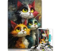 1000 Piece Jigsaw Puzzles for Adults & Teens Three Cats 1000 Pieces for Adults,Secret Santa Gifts for Age 14 Years Up (size 75x50cm)