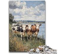 1000 Piece Jigsaw Puzzles for Adults & Teens Three Cows for And 14 Years And over Interesting Stress Reduction Gifts for Friends And Family 50x75cm