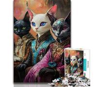 1000 Piece Jigsaw Puzzles for Adults & Teens Three Lynx Cats,Challenging Game for Is Ideal As A Gift for The Whole Family (38x26cm)