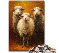 1000 Piece Jigsaw Puzzles for Adults & Teens Three Sheep 1000 Pieces for Adults,Decompressing Intellectual Educational Toy Perfect Decoration (38x26cm)