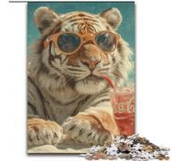 1000 Piece Jigsaw Puzzles for Adults & Teens Tiger on Vacation, Educational Games Home Decoration Is Ideal As A Gift for The Whole Family (Size 50x75cm)