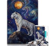 1000 Piece Jigsaw Puzzles for Adults & Teens Tiger Under The Night Sky Puzzles for Teenagers,learning Educational for Is Ideal As A Gift for The Whole Family 38x26cm