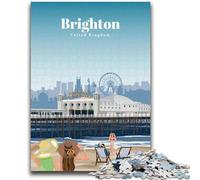 1000 Piece Jigsaw Puzzles for Adults & Teens Travel to Brighton Educational Stress Relief Toy Secret Santa Gifts for Age 14 (size 50x75cm)