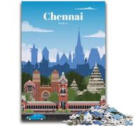 1000 Piece Jigsaw Puzzles for Adults & Teens Travel to Chennai for And 14 Years And over Impossible Game Christmas Birthday Gift (size 38x26cm)