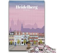 1000 Piece Jigsaw Puzzles for Adults & Teens Travel to Heidelberg for And 14 Years And over Impossible Game Christmas Birthday Gift (size 38x52cm)