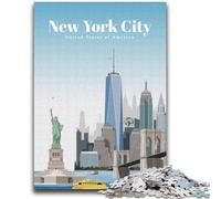 1000 Piece Jigsaw Puzzles for Adults & Teens Travel to NYC by Day for And 14 Years And over Impossible Game Christmas Birthday Gift (size 38x52cm)