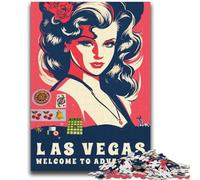 1000 Piece Jigsaw Puzzles for Adults & Teens Vegas Girl in Blue Educational Stress Relief Toy Secret Santa Gifts for Age 14 (size 38x52cm)