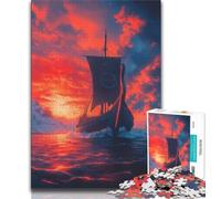 1000 Piece Jigsaw Puzzles for Adults & Teens Viking Drakkar Boat Teenager Jigsaw,Stress Reliever Staycation Kill Time Home Decoration Toys (size 75x50cm)